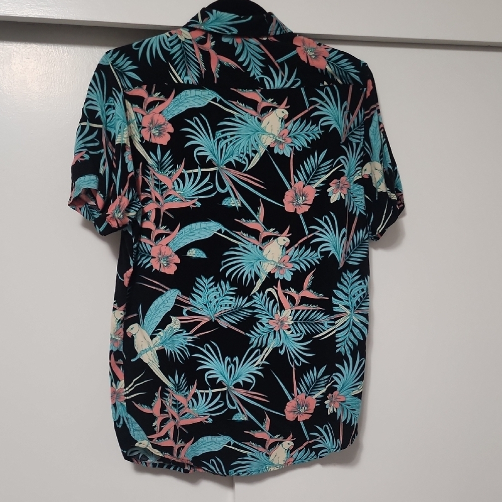 Molokai Surf Co Parrot Jungle Hawaiian Button Down Shirt M - Picture 4 of 6
